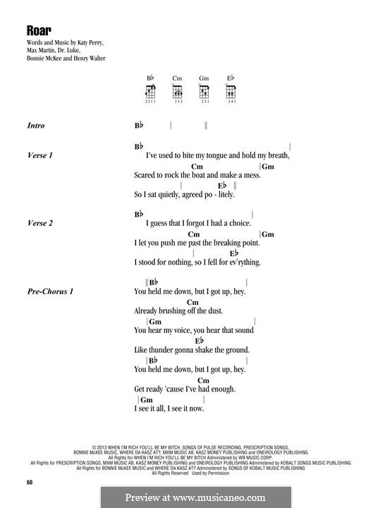 Instrumental version: Для укулеле by Bonnie McKee, Katy Perry, Lukas Gottwald, Max Martin, Henry Russell Walter