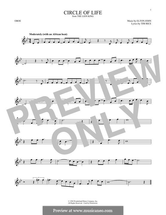 Instrumental version: For oboe by Elton John