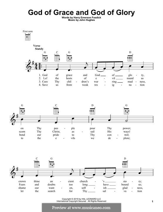 God of Grace and God of Glory: Для укулеле by John Hughes