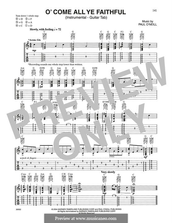 O' Come All Ye Faithful (Trans-Siberian Orchestra): Для гитары by Paul O'Neill