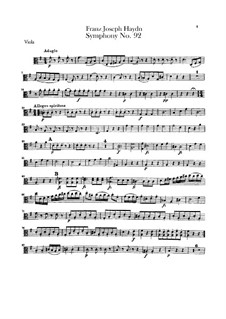 Симфония No.92 соль мажор 'Оксфордская', Hob.I/92: Партия альта by Йозеф Гайдн