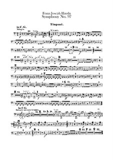 Симфония No.97 до мажор, Hob.I/97: Партия литавр by Йозеф Гайдн