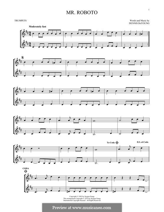 Mr. Roboto (Styx): Для трубы by Dennis DeYoung