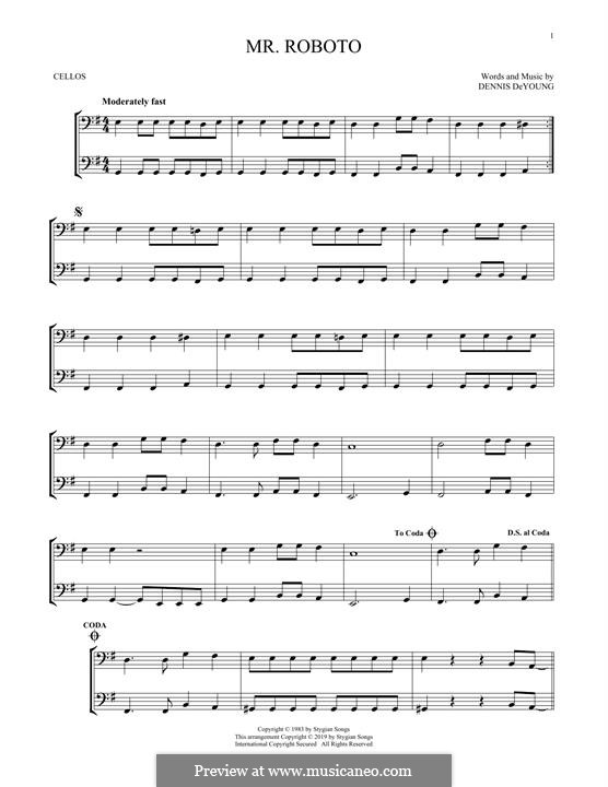 Mr. Roboto (Styx): Для виолончели by Dennis DeYoung