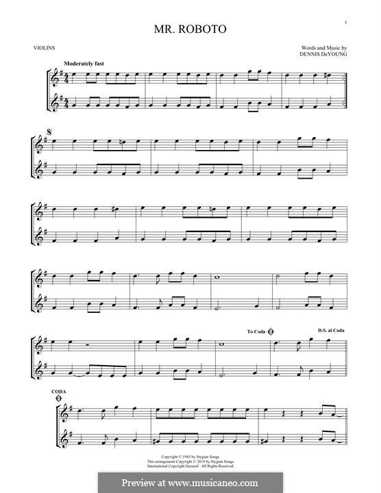 Mr. Roboto (Styx): Для скрипки by Dennis DeYoung