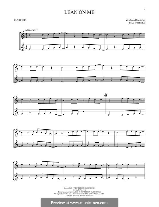 Instrumental version: Для двух кларнетов by Bill Withers