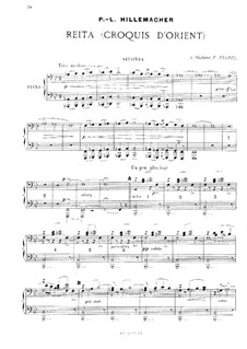 Reita. Croquis d'Orient for Piano Four Hands: Reita. Croquis d'Orient for Piano Four Hands by Paul Joseph Guillaume Hillemacher