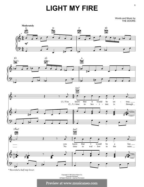 Light My Fire: Для голоса и фортепиано (или гитары) by The Doors