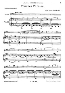 Tender paroles for Violin and Piano, Op.58 No.2: Tender paroles for Violin and Piano by Ене Хубаи