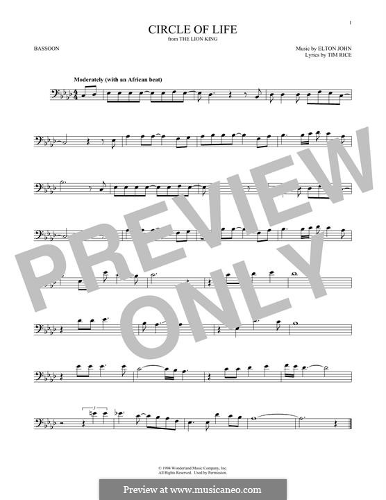 Instrumental version: For bassoon by Elton John