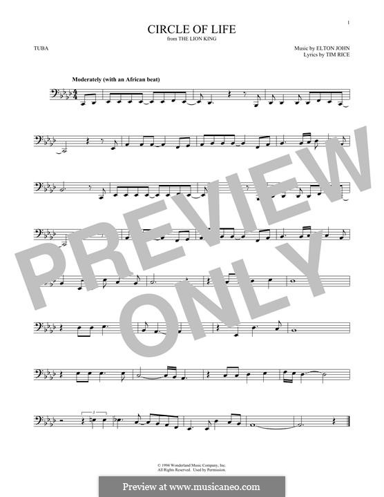 Instrumental version: For tuba by Elton John