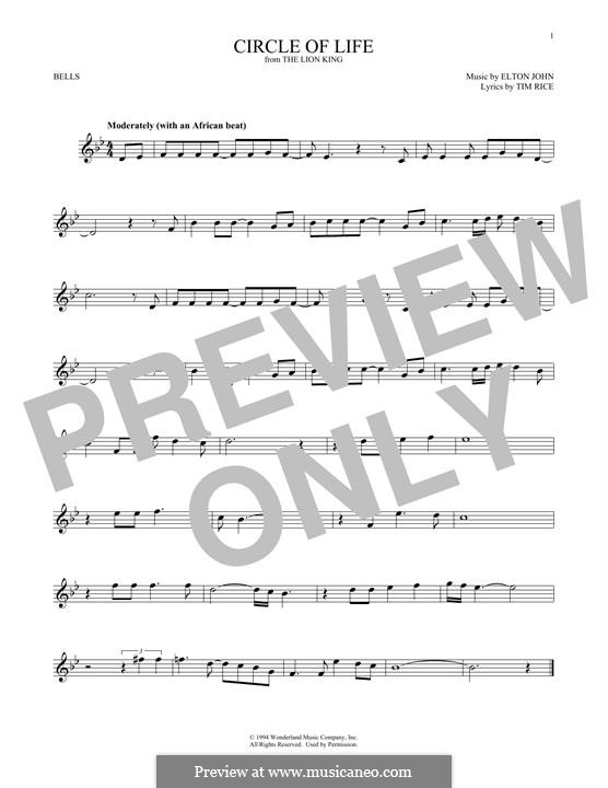 Instrumental version: For glockenspiel by Elton John