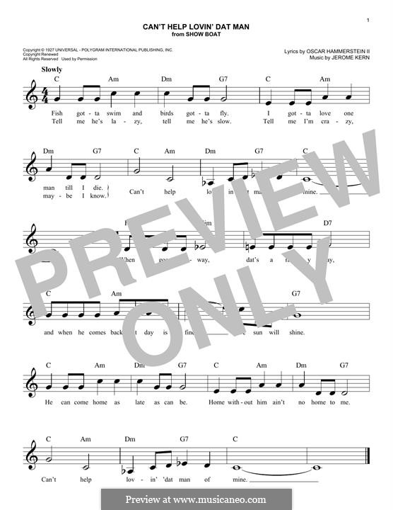 Can't Help Lovin' Dat Man (from Show Boat): Для клавишного инструмента by Джером Керн