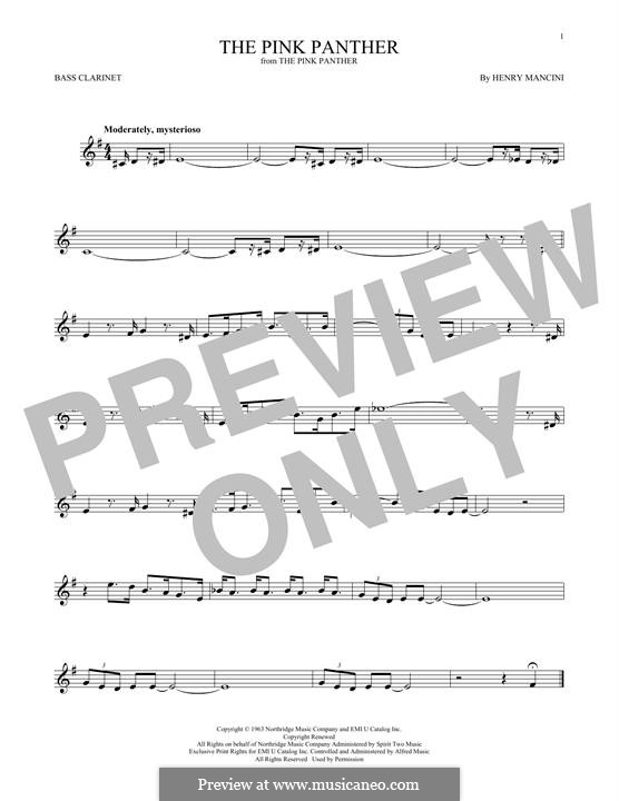 Instrumental version: For bass clarinet by Henry Mancini