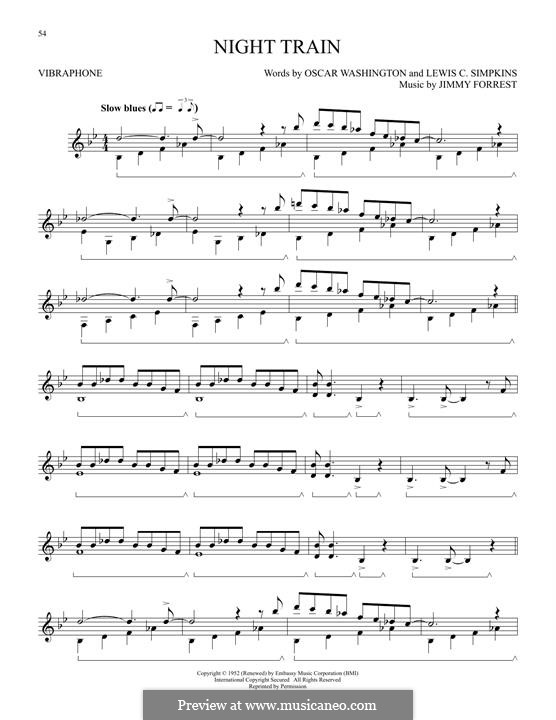 Night Train: For vibraphone by Jimmy Forrest