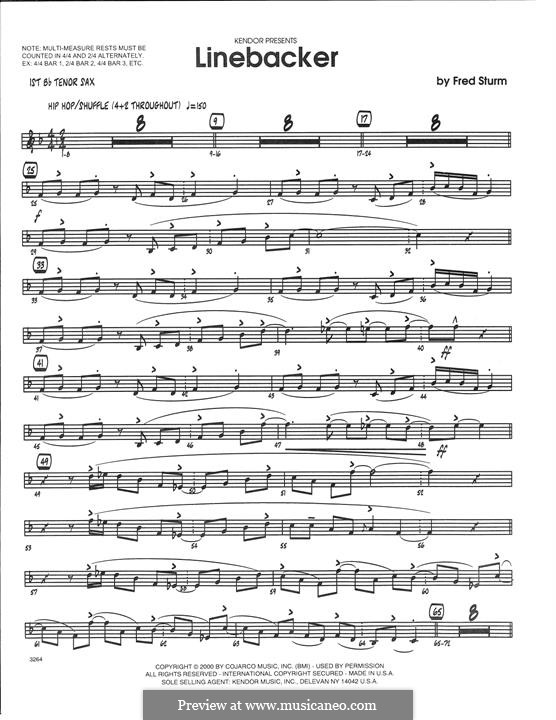 Linebacker: 1st Tenor Saxophone part by Fred Sturm