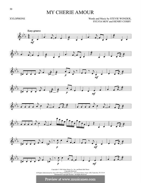 My Cherie Amour (Stevie Wonder): For xylophone by Henry Cosby, Sylvia Moy