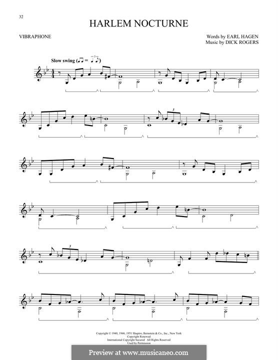Harlem Nocturne (Duke Ellington): For vibraphone by Earle Hagen