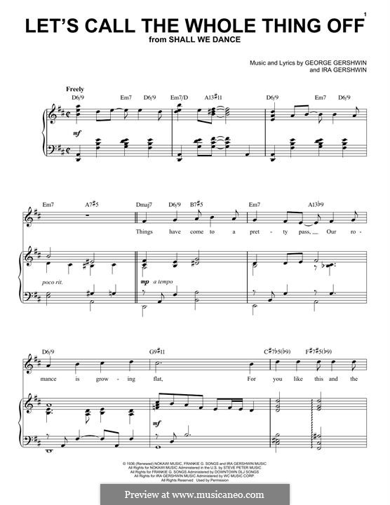 Let's Call the Whole Thing Off: For voice and piano (jazz version) by Джордж Гершвин