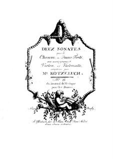 Две сонаты для клавесина (или фортепиано), скрипки и виолончели, Op.19: Партия скрипки by Леопольд Кожелух