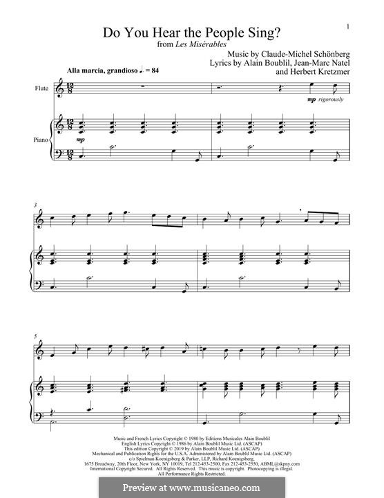 Do You Hear the People Sing: Для флейты и фортепиано by Claude-Michel Schönberg