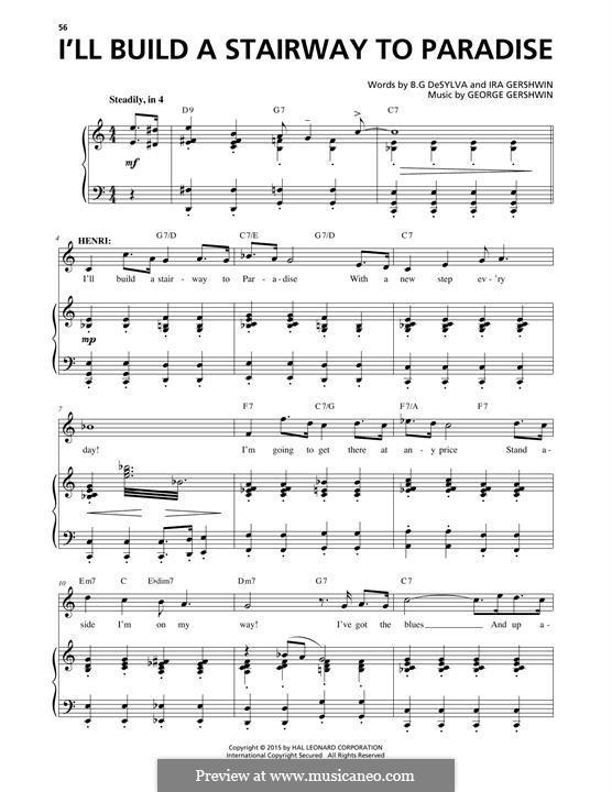 I'll Build a Stairway to Paradise: Для голоса и фортепиано by Джордж Гершвин