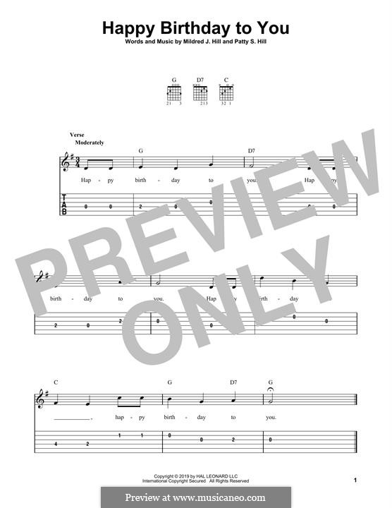 С днем рождения тебя: Для гитары by Милдред  Хилл