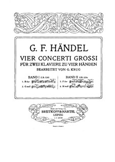 Кончерто гроссо No.2, 12, HWV 320, 330: Для двух фортепиано в 4 руки – партия I фортепиано by Георг Фридрих Гендель