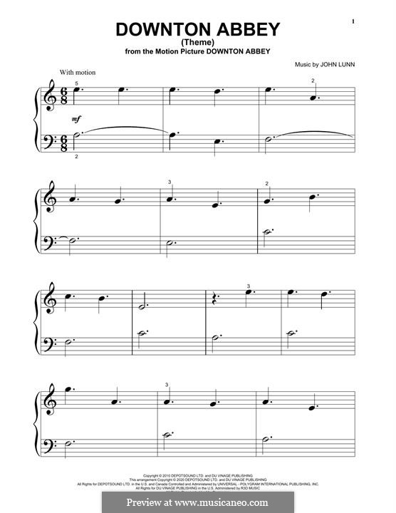 Downton Abbey (Theme): Для фортепиано (легкий уровень) by John Lunn