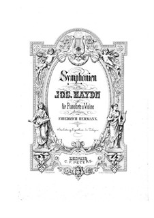 Симфония No.103 ми-бемоль мажор 'С тремоло литавр', Hob.I/103: Версия для скрипки и фортепиано by Йозеф Гайдн