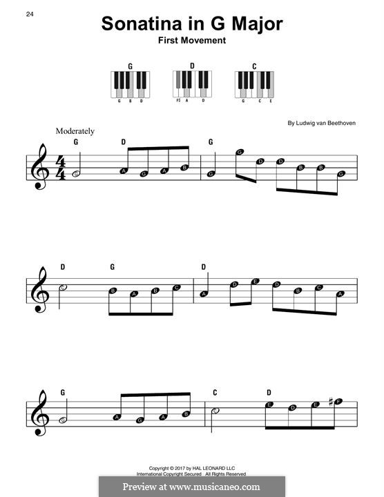 Сонатина соль мажор: Easy version by Людвиг ван Бетховен