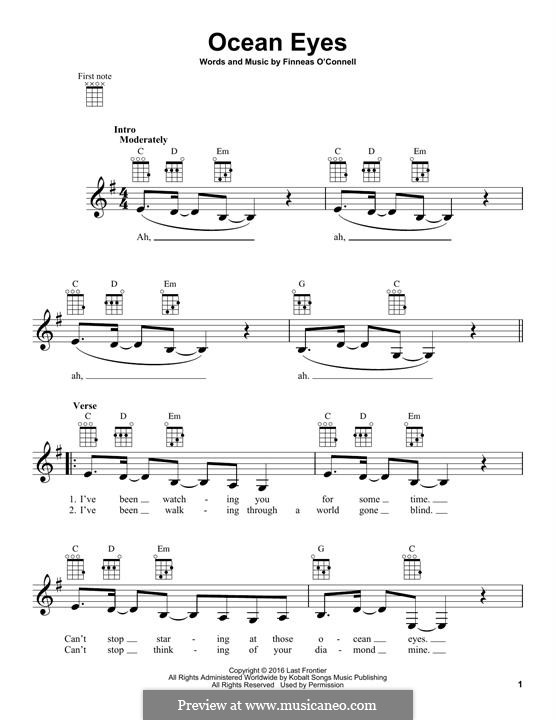 Ocean eyes ноты для пианино. табулатура укулеле billie eilish. песня ocean eyes billie eilish аккорды для гитары. перевод песни ocean eyes. билли айлиш оушен айс.