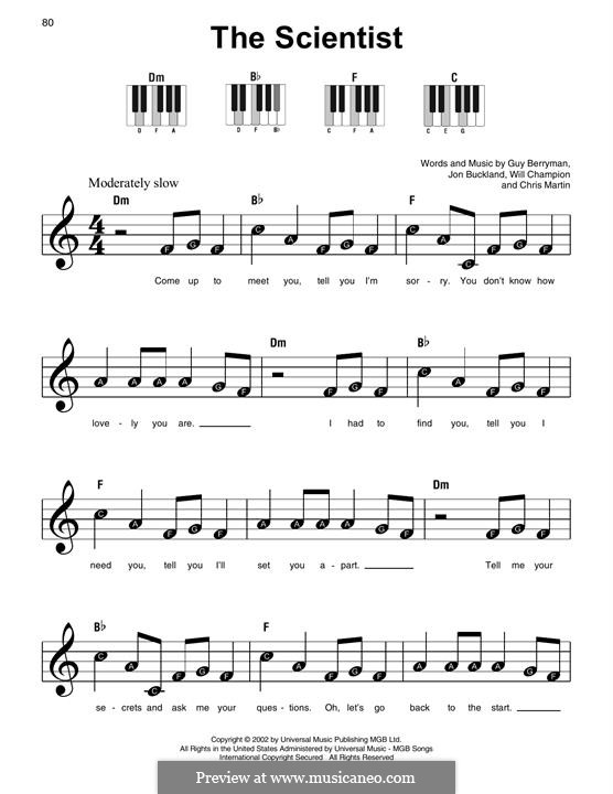 The Scientist (Coldplay): Для фортепиано (легкий уровень) by Chris Martin, Guy Berryman, Jonny Buckland, Will Champion