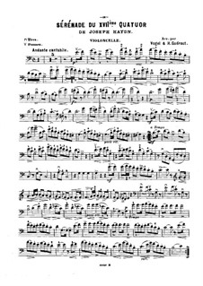 Струнный квартет фа мажор, Hob.III/17 Op.3 No.5: Часть II, для скрипки (или флейты, или виолончели) и фортепиано – Партия виолончели by Йозеф Гайдн