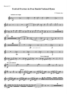 Торжественная увертюра на датский гимн, TH 41 Op.15: Horn I part by Петр Чайковский