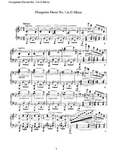 Танец No.1 соль минор: Для фортепиано by Иоганнес Брамс