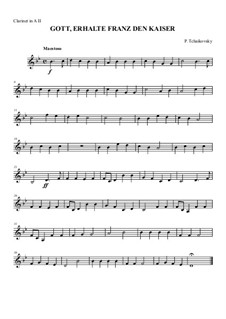 Австрийский национальный гимн, для оркестра, Hob.XXVIa/43: Партия II кларнета by Йозеф Гайдн