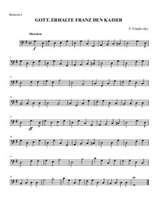 Австрийский национальный гимн, для оркестра, Hob.XXVIa/43: Партия I фагота by Йозеф Гайдн