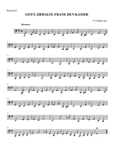 Австрийский национальный гимн, для оркестра, Hob.XXVIa/43: Партия II фагота by Йозеф Гайдн