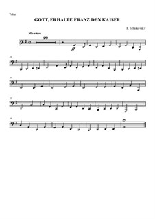 Австрийский национальный гимн, для оркестра, Hob.XXVIa/43: Партия тубы by Йозеф Гайдн