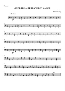 Австрийский национальный гимн, для оркестра, Hob.XXVIa/43: Партия литавр by Йозеф Гайдн