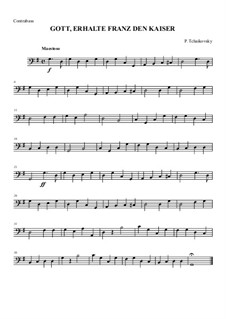 Австрийский национальный гимн, для оркестра, Hob.XXVIa/43: Партия контрабаса by Йозеф Гайдн