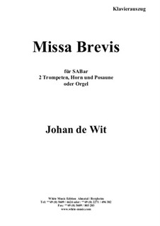 Missa Brevis: Klavierauszug by Johan de Wit