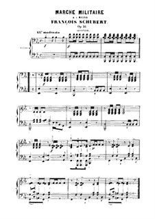 Три военных марша, для фортепиано в четыре руки, D.733 Op.51: Марш No.3 by Франц Шуберт