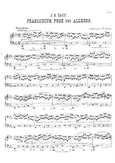 Прелюдия, фуга и аллегро, BWV 998: Аранжировка для фортепиано by Иоганн Себастьян Бах