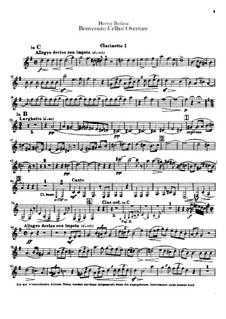 Бенвенуто Челлини, H.76 Op.23: Увертюра – партии кларнетов by Гектор Берлиоз