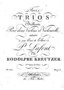 Три трио для двух скрипок и виолончели: Скрипка I by Родольф Крейцер