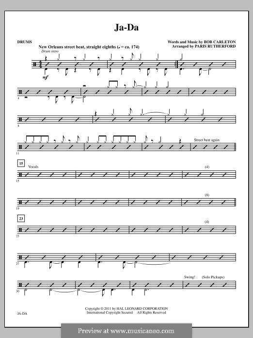 Ja-Da: Drums part by Bob Carleton
