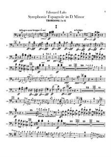 Испанская симфония ре минор, Op.21: Партии тромбонов by Эдуар Лало