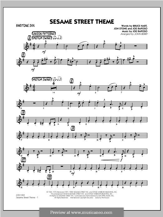 Sesame Street Theme: Baritone Sax part by Joe Raposo
